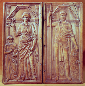 Diptych depicting Stilicho (c.365-408), Serena and Eucharius (ivory)
