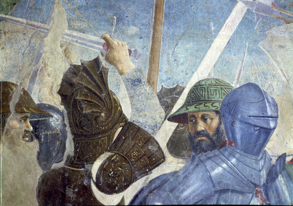 The Legend of the True Cross, the Battle of Heraclius and Chosroes, detail of soldiers, completed 1464 (fresco)