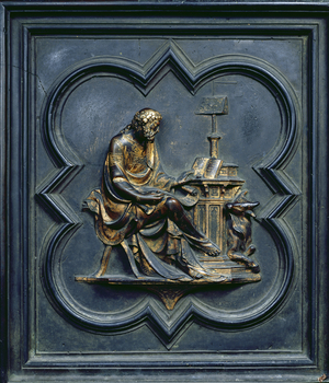 St Luke the Evangelist, panel C of the North Doors of the Baptistery of San Giovanni, 1403-24 (bronze)