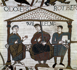 Bayeux tapestry, known as Embroidery of Queen Mathilde, 1077 (tapestry)