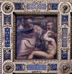 Allegory of the Mugello region from the ceiling of the Salone dei Cinquecento, 1565 (panel)
