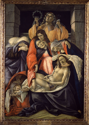 Lamentation over the dead  Christ, c.1490-1500 (oil on wood)