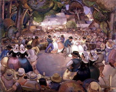 Village Dance, Concarneau, c.1920 (oil on canvas)