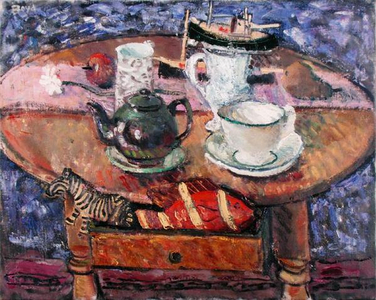 Zebra and Fish (oil on canvas)