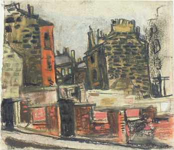 Glasgow Tenements (charcoal & pastel on paper)