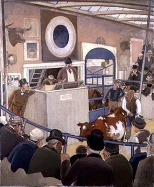 Cattle Market, Wick, c.1925 (oil on canvas)