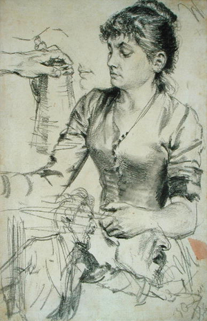 Study for Contribution (pencil with stumping on paper)