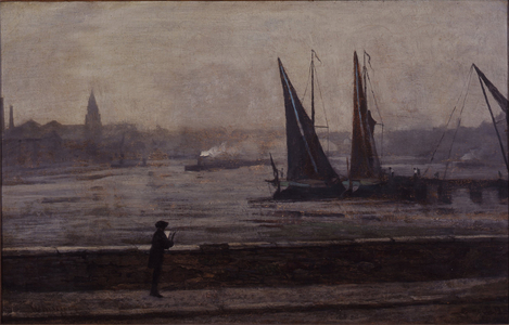 The Thames from Battersea Bridge, 1863 (oil on canvas)