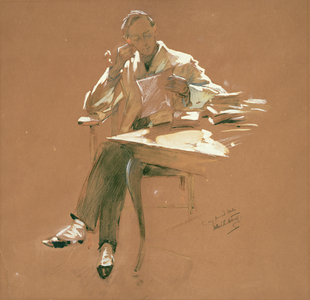 The Professor (chacoal, pastel & gouache on paper)