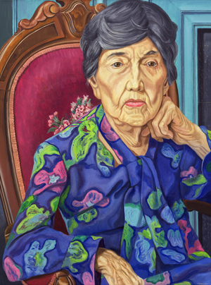 Portrait of Mrs Florence Beecher, 1988 (oil on canvas)