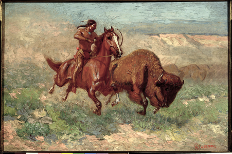 A Young Arapaho (oil on canvas)