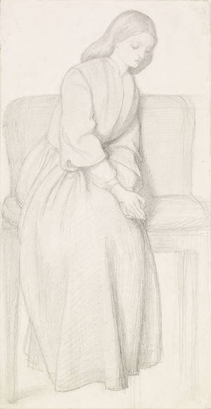 Dante's Vision of Rachel and Leah - Figure Study of Rachel, 1855 (pencil on paper)