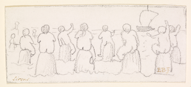 The Sirens, c.1878 (pencil on paper)