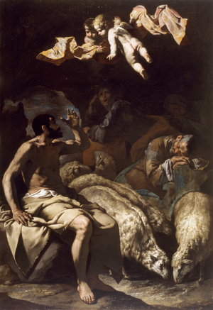 The Angel Appearing to the Shepherds, 1600-50 (oil on canvas)