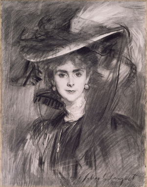 Olga, Baroness de Meyer, 1900-1910 (charcoal on paper)