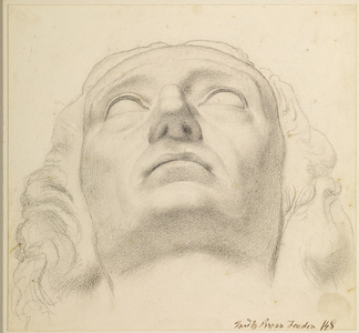 Study of the Head of Milton (1608-74) 1848 (chalk on paper)