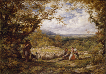 The Sheep Drive, 1863 (oil on canvas)