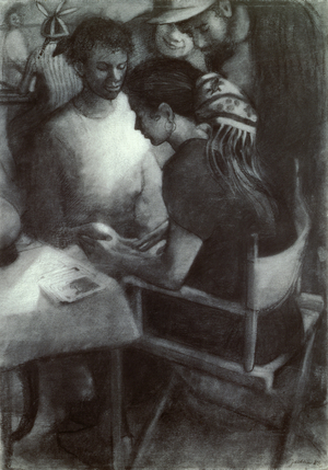 Palmist I, 1989 (charcoal on paper)