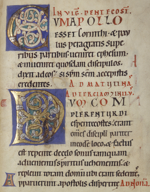 Illuminated initials, 12th century. From "Ottenbeueren Collectarius", a service book