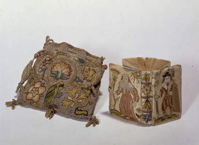 Embroidered Prayer book and bag. Collected into English meter, by Th. Sternhold, Ioh. Hopkins, etc. For the Company of Stationers: London, 1633