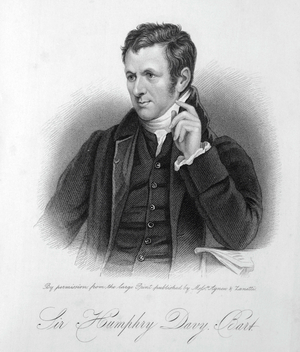Sir Humphry Davy, c1800-c1829: English chemist. Plate 5 from "Lives of Eminent and Illustrious Englishmen, from Alfred the Great to the Latest Times", Vol 8. [Glasgow & Edinburgh, 1834-37]