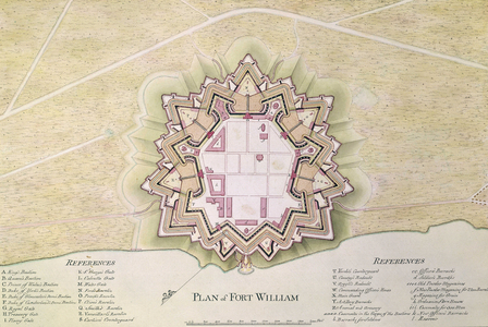 Plan of Fort William near Calcutta, India, c1762-c1799. Maps and Plans of Hindostan