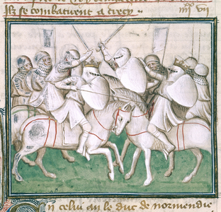 Sloane 2433 C, fol.69v The Battle of Crecy, c.1410 (vellum)