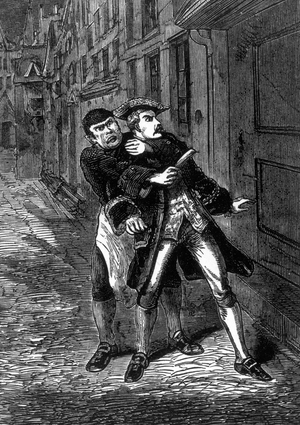 Scene from 'Sweeney Todd, the Demon Barber of Fleet Street' possibly by Carlton Lea, c1880 (engraving)
