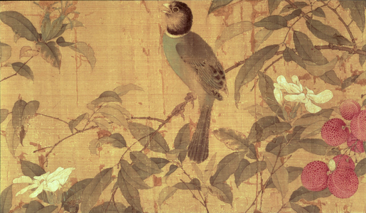 Add 32 OA Birds and flowers, detail from a horizontal scroll (ink and colours on silk)