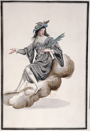 Costume for 'Night' for the 'Ballet de la Nuit' by Jean-Baptise Lully (1632-87) danced by Louis XIV, 23rd February 1653 (w/c on paper)