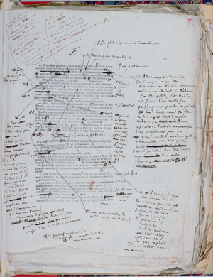 Proofs (p.174) of 'Modeste Mignon' corrected by the author, 1844 (pen & ink on paper)