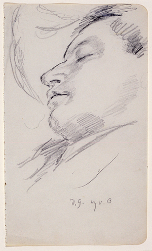 Duncan Grant Asleep, c.1920 (pencil on paper)