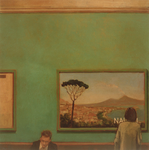 06.10.00: The flea market in Goa, for decades the haunt of hippies and travellers, has been closed by local authorities, 2001 (oil on board)