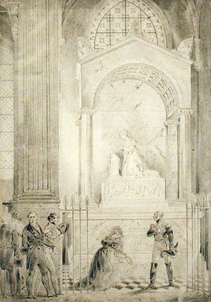 Funerary Monument of Empress Josephine (1763-1814) in the Church of St. Peter and St. Paul, Rueil-Malmaison (pencil on paper)