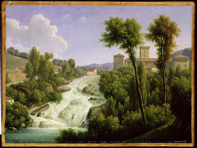 View from the Ile de Sora above the Waterfalls of the Chateau, c.1822 (oil on canvas)