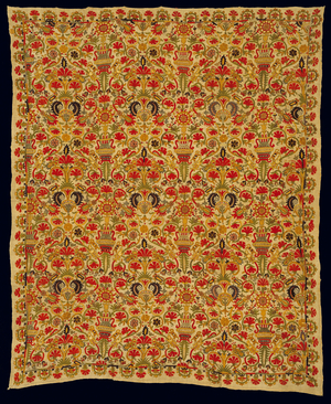 Bedspread, from Kriti (linen embroidered with silk thread)
