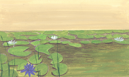 The Lake (oil on paper)