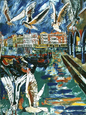 Seagulls and the Edge of the Fish Market, Venice