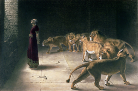 Daniel in the Lions Den, 1892 (mezzotint)