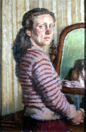 Woman in a striped jumper (board)
