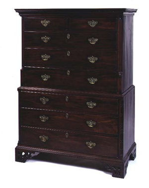 George III mahogany chest on chest, c.1770
