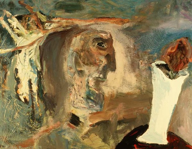 The White Vase, 1989 (oil and eggshell enamel on board)