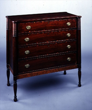 A 'Federal' mahogany chest of drawers, American, 19th century (wood)