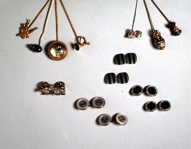 Selection of cufflinks and stick-pins