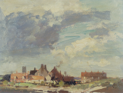A Village near Caister, Norfolk (board)