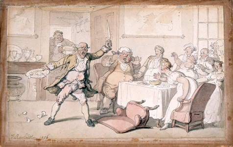 Madness at the Dinner Table, 1816 (w/c on paper)