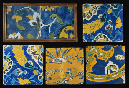 Group of Safavid Cuerda Seca Tiles (pottery)