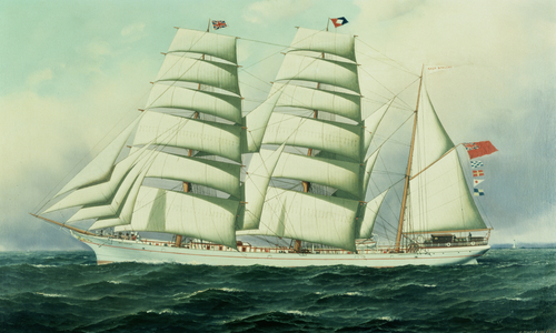 The East African in Full Sail (oil on canvas)