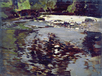 Sunlight reflected upon a wide riverscape
