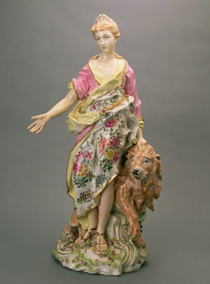 Chelsea figure known as Una and the Lion, c.1760 (porcelain)